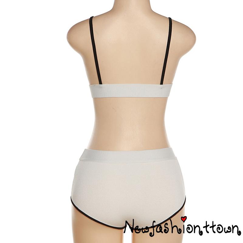 Set Đồ Lót Ngắn Hai Dây In Chữ Thời Trang Nữ Tính