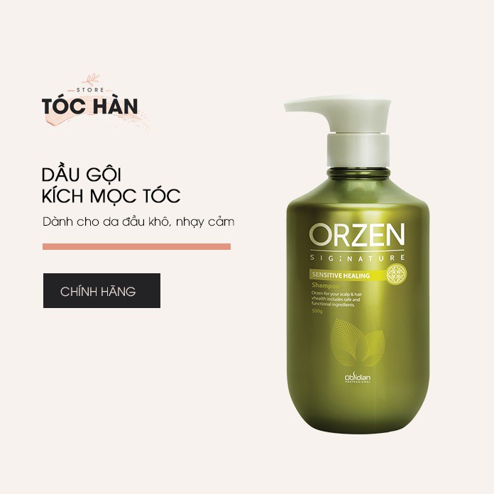 Dầu gội Hàn Quốc 🌱 Dầu gội chống rụng tóc kích thích mọc tóc Orzen Signature cho da đầu khô, nhạy cảm 500ml