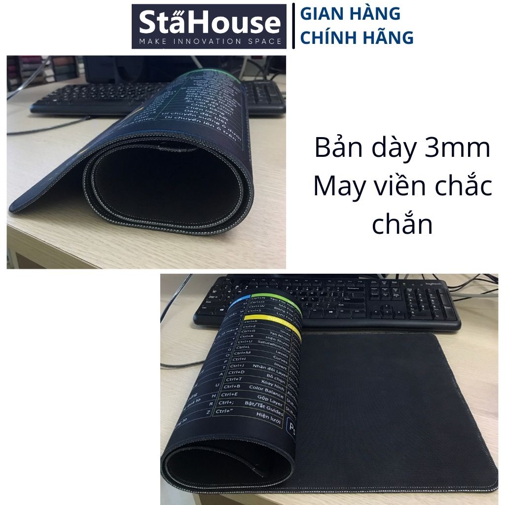 [FREESHIP]Lót Chuột Phím Tắt Văn Phòng Cỡ Lớn Stahouse, Bàn Di Chuột Cỡ Lớn Pad Chuột TLC102 KT 80X30Cm