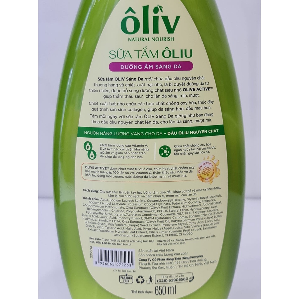 Sữa Tắm Oliv PURITE PROVENCE 650ml