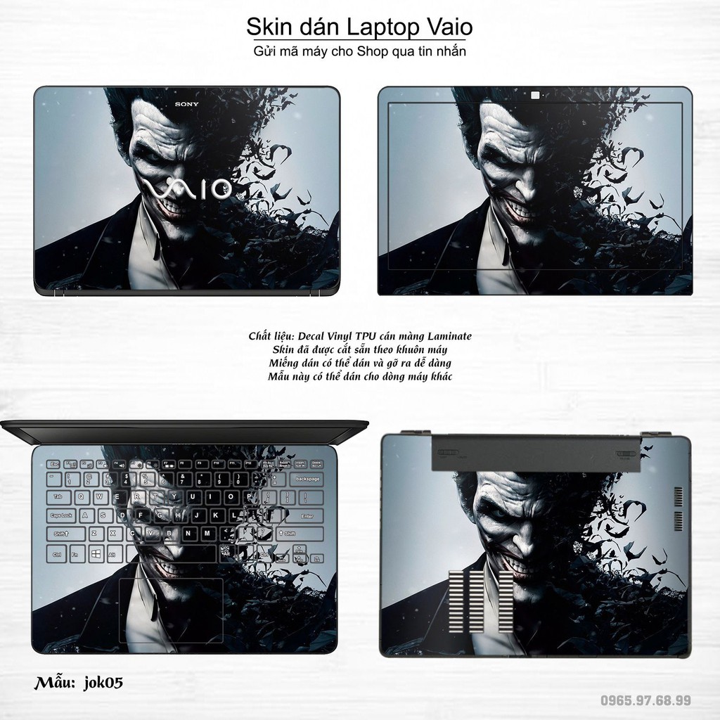 Skin dán Laptop Sony Vaio in hình Joker (inbox mã máy cho Shop)