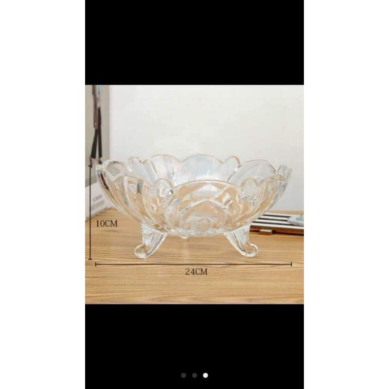 Đĩa 3 Chân Màu Trắng Và Vàng