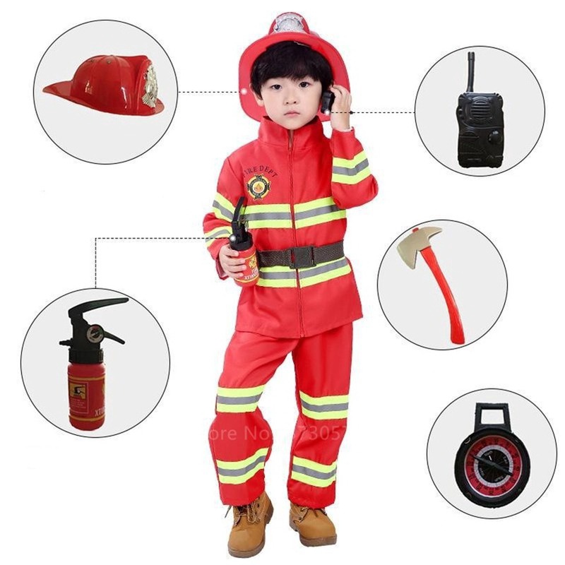 Bộ Đồ Hóa Trang Lính Cứu Hỏa Sam Vui Nhộn Cho Bé
