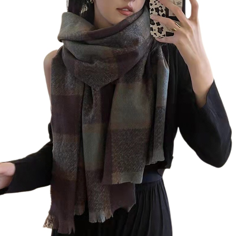 Khăn Choàng Len Tartan Mềm Mại Giữ Ấm Mùa Đông Cho Nam Và Nữ