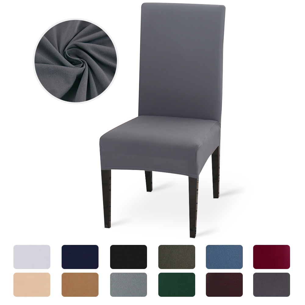 Solid Color Chair Cover Spandex Slipcovers for Dining Room Stretch Elastic Chair Covers Banquet Hotel Kitchen Wedding 6 Colors Available