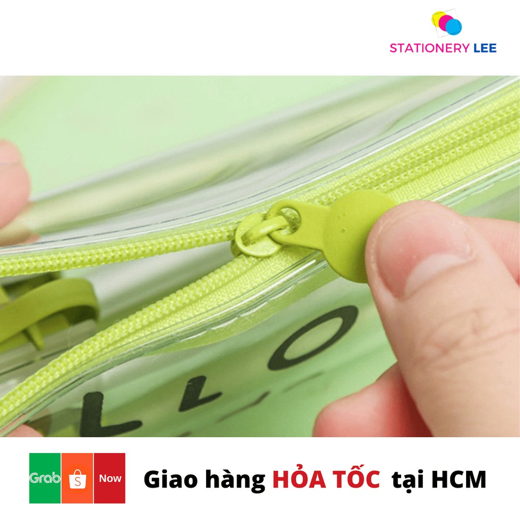 Hộp bút (túi, bóp viết) trong suốt hình quả bơ sữa kute dễ thương