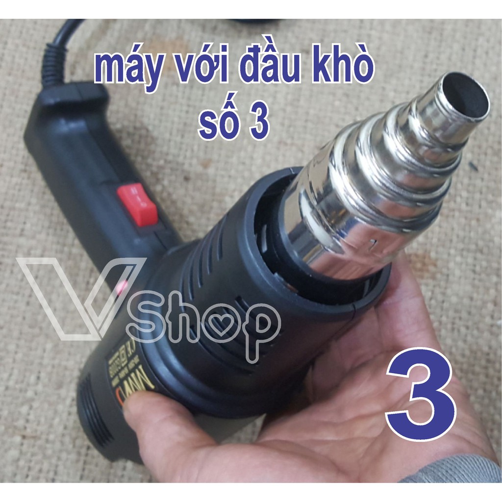 Máy khò nhiệt, máy sấy, thổi hơi nóng, gió nóng, tiêu chuẩn châu âu, có chỉnh nhiệt. 2000W