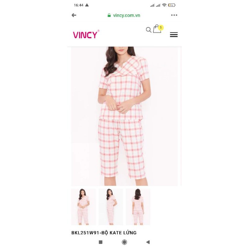 Đồ bộ nữ Vincy Homewear kate lửng BKL251W91