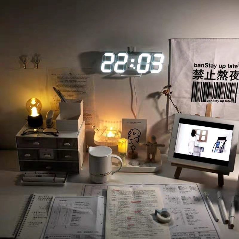 Đồng Hồ LED Treo Tường 3D Phòng Cách Hàn Quốc