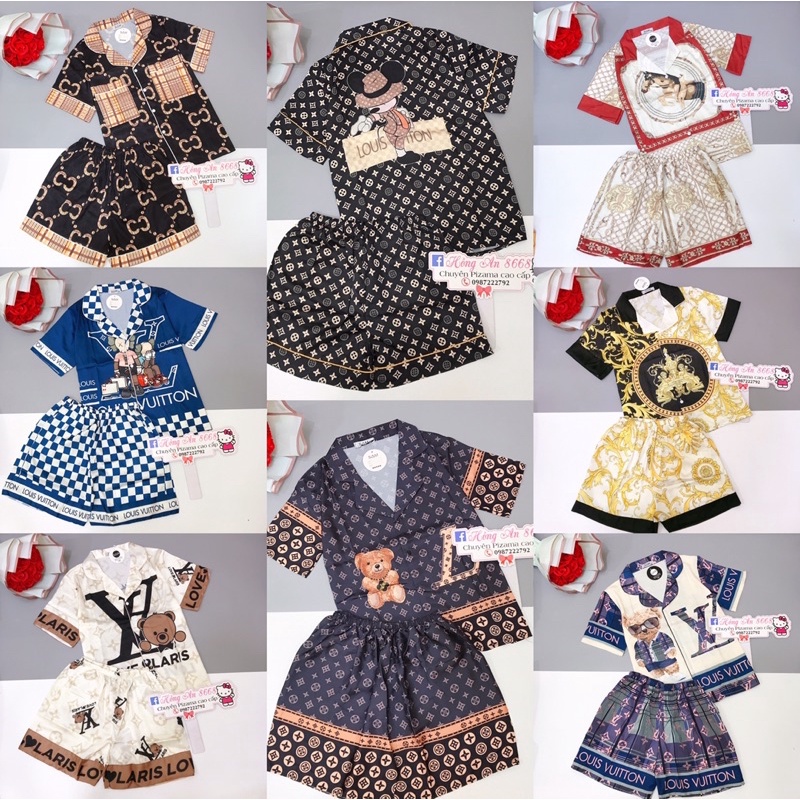 (BỘ ĐÙI RẺ ĐẸP)Pyjama Lụa cao cấp áo cộc quần đùi🌟Bộ lụa đùi chất mát mịn hình thiết kế dễ thương, sang chảnh