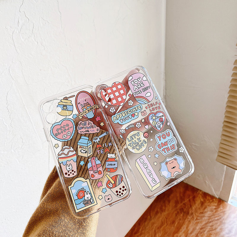 Ốp iphone Vỏ điện thoại silicon Cartoon bear and rabbit Silicone Phone Case For iPhone 11 Pro Max X Xr Xs Max 7 8 Plus Se 2020 12 pro max 12 mini | BigBuy360 - bigbuy360.vn