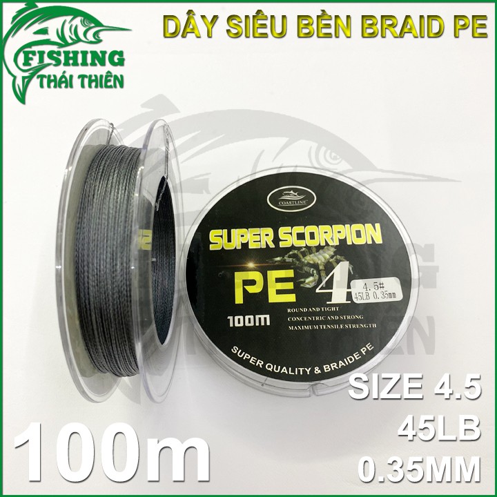 Dây câu cá siêu bền Coastline Super Scorpion PE 4