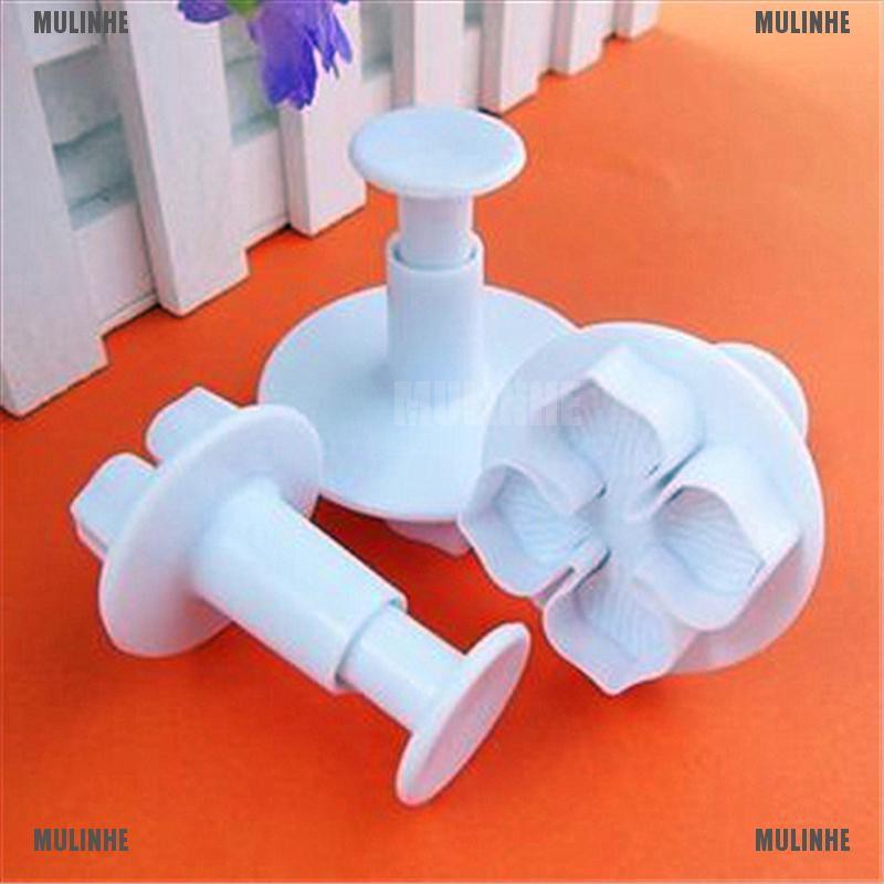 Set 3 Khuôn Nhấn Tạo Hình Hoa Trang Trí Bánh DIY