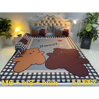 BỘ DRAP THUN LẠNH Ý 5D THÁI LAN CAO CẤP NHIỀU MẪU (INBOX CHỌN MẪU)