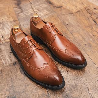 Giày da nâu giày cưới giày oxford brogue giày da khắc giày nam giày da cưới giày da cưới chổi anh mũi nhọn giày da size lớn 45 46 47 48 ảnh kinh doanh giày da ảnh cưới giày oxford