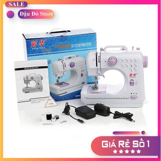 [HOT] Máy Vắt Sổ, Máy Khâu Gia Đình, Máy May Mini Gia Đình FHSM 505A May Tự Động 12 Kiểu May, Có Đèn, Có Sài Pin