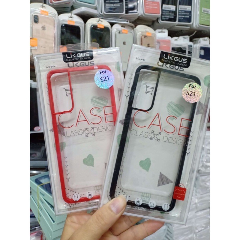 Ốp lưng samsung S23 Ultra s22 Plus Note 20 Ultra S21+ S21 ultra S20+ S20 ultra note 10+ s10+ trong suốt viền màu Likgus