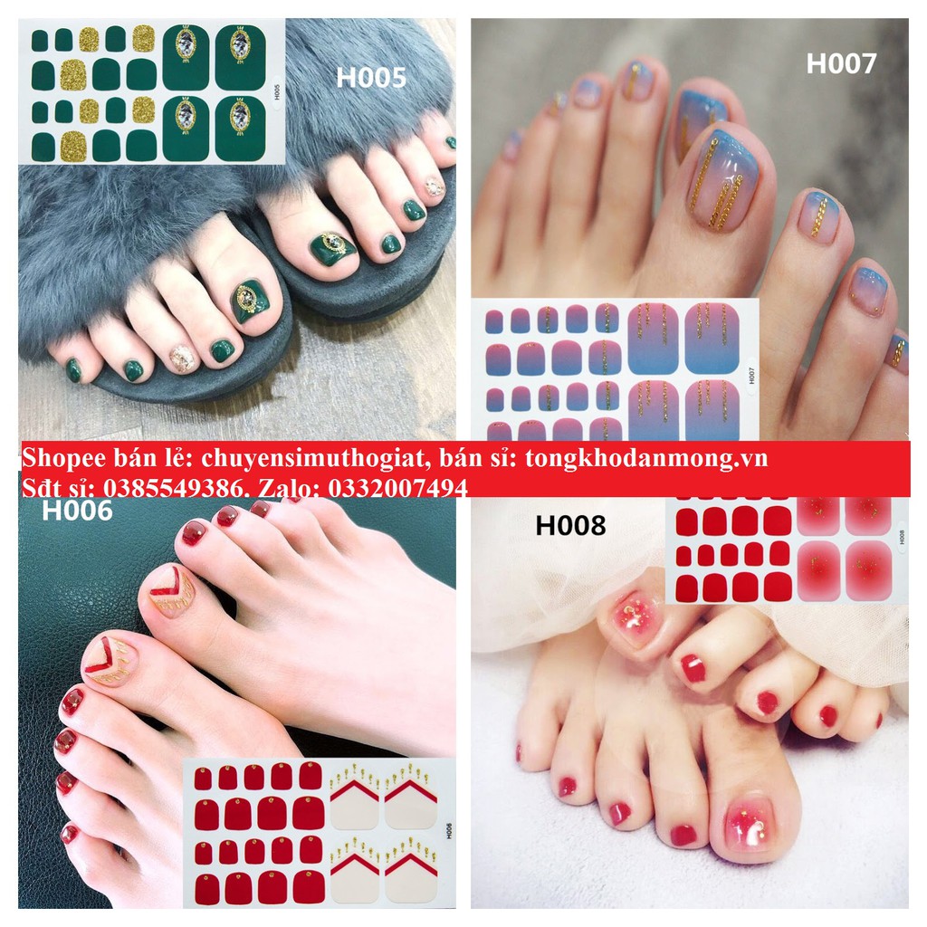 Bộ 22 Miếng Dán Móng Chân Nails Sticker mã H001-H020