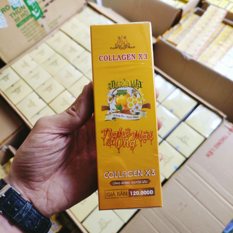 Sữa rửa mặt nghệ và mật ong collagen x3