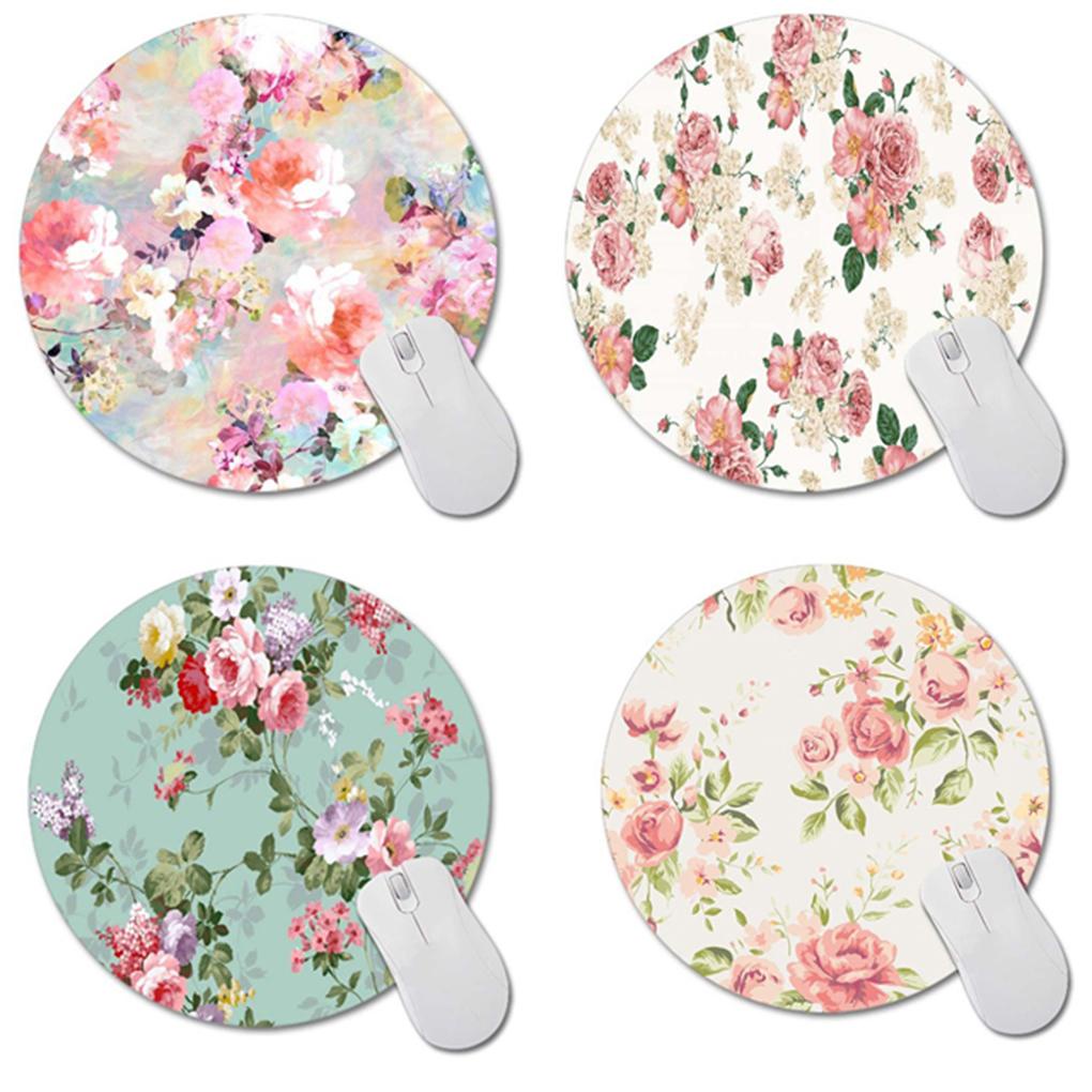 Miếng Lót Chuột Máy Tính Hình Tròn Bằng Cao Su Chống Mỏi Thời Trang