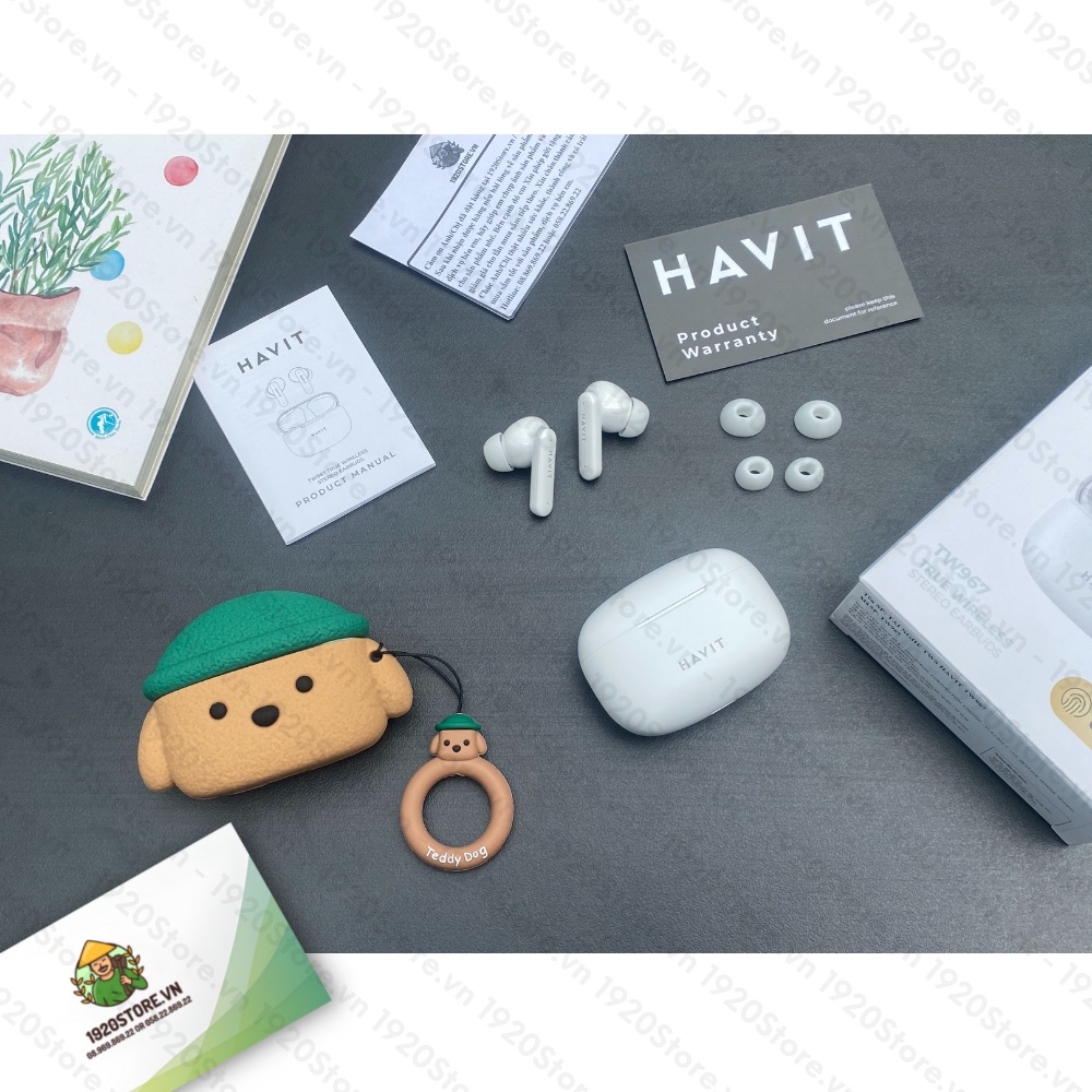 Case Vỏ Ốp HAVIT TW967 Bao Đựng Tai Nghe Không Dây Bluetooth TrueWireless Cao Cấp, Chống Bẩn - 1920Store.vn