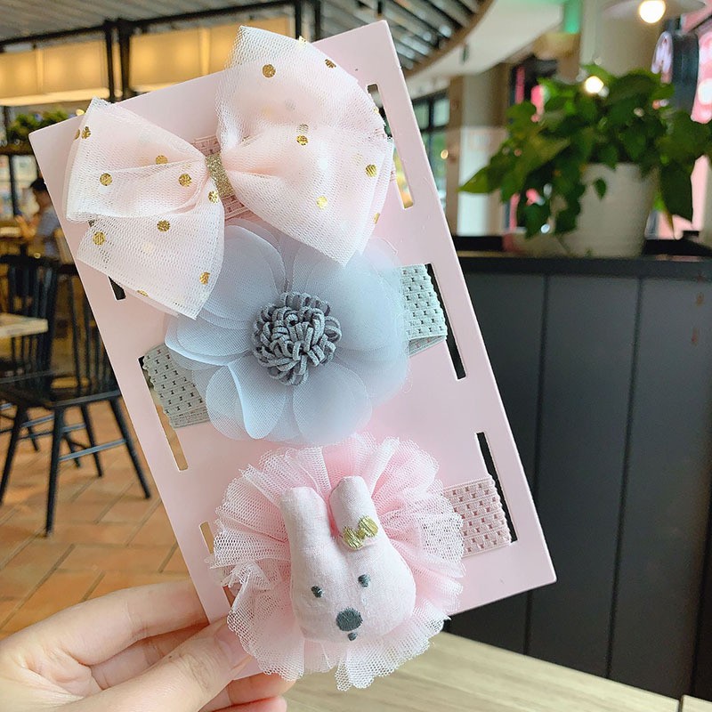[HCM] Set 3 băng đô nơ hoa xinh xắn cho bé gái phong cách công chúa [PR]