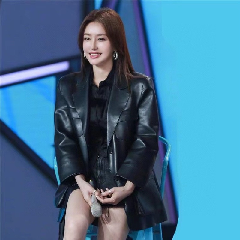 Áo khoác blazers da cho nữ thương hiệu thời trang cao cấp Dior CD