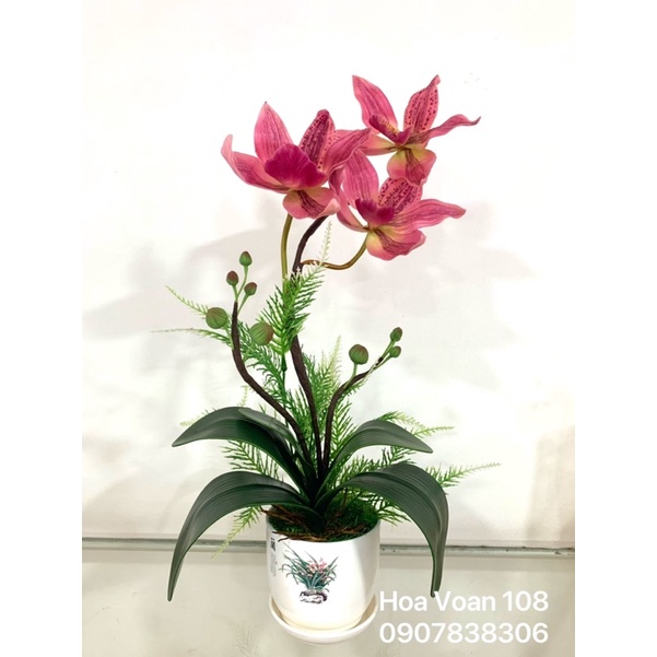 [Hàng Thái] Hoa nhựa cao cấp -Dòng Hoa Lan cao 40-45cm