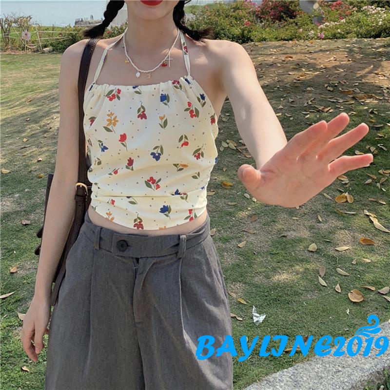 Áo Lửng Hai Dây Họa Tiết Hoa Quyến Rũ Dành Cho Nữ | BigBuy360 - bigbuy360.vn