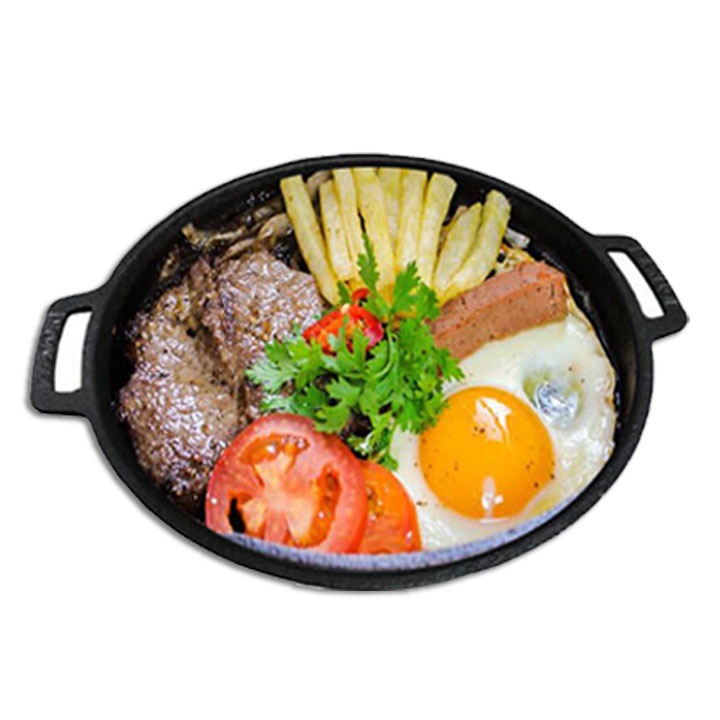 [Nhiều kích thước] Chảo gang chống dính làm bò bít tết, bò né, steak 18,20,22,24 cm