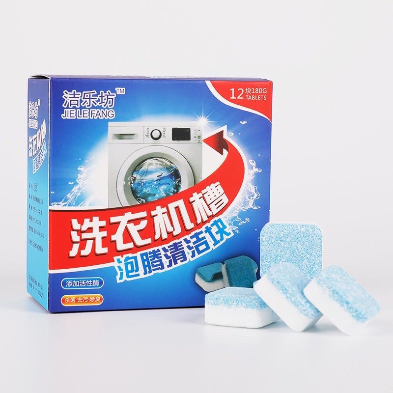 Hộp 12 Viên Tẩy Lồng Máy Giặt, Làm Sạch Diệt Khuẩn Hiệu Quả