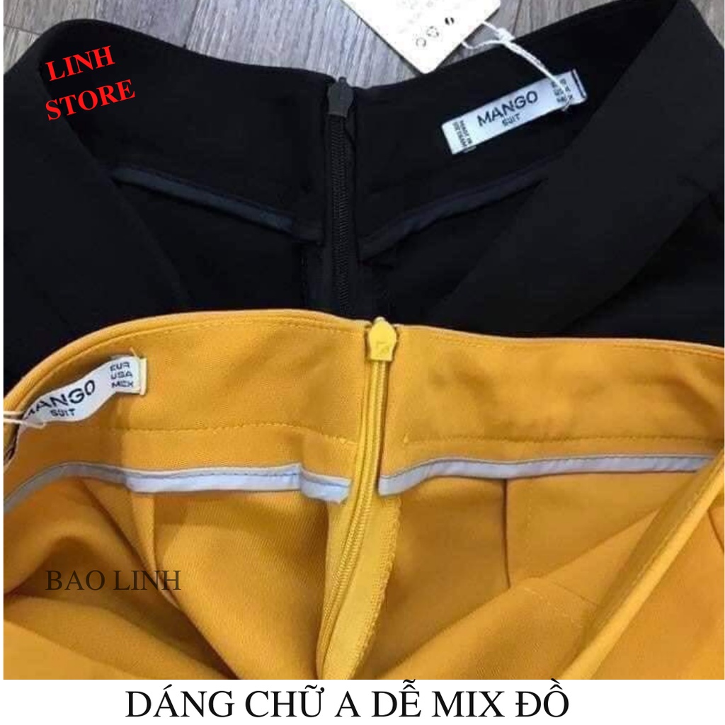 Quần Giả Váy Nữ Linh Store Dáng Chữ A Lưng Cao Đen Vàng Mặc Đi Làm Đi Học Đi Chơi