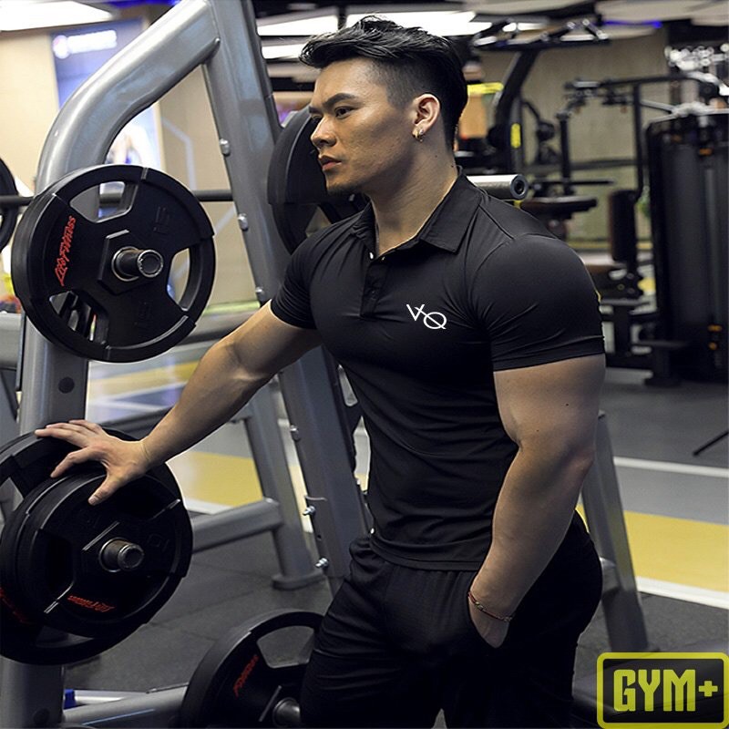 Áo Tập Gym Cộc Tay VQ Nam Vải Thun Lạnh Thoáng Mát