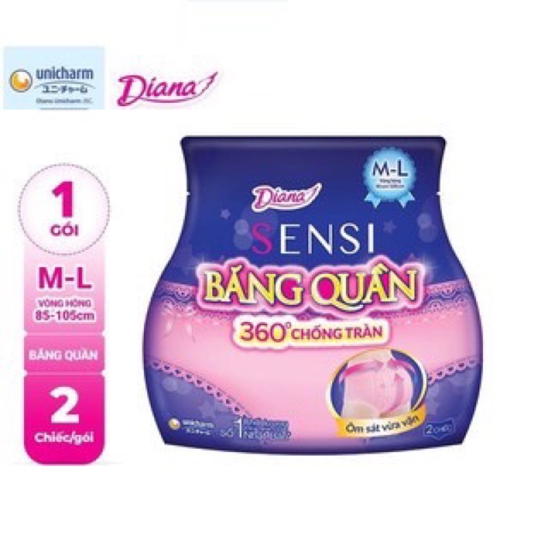 Băng vệ sinh diana dạng quần S-M / M - L ( 2 miếng)