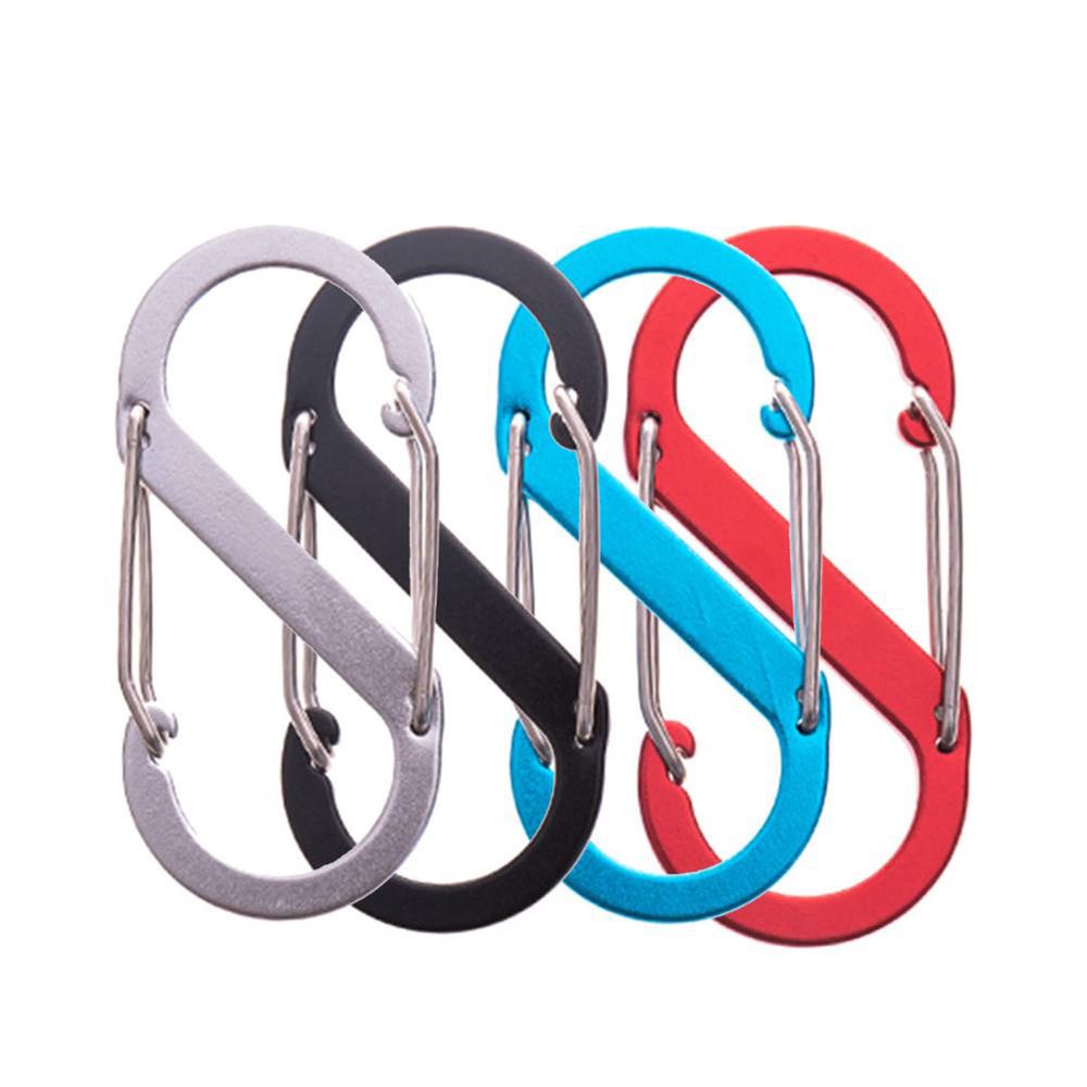 Set 5 móc khóa chữ S bằng hợp kim nhôm đa năng màu sắc ngẫu nhiên tiện dụng