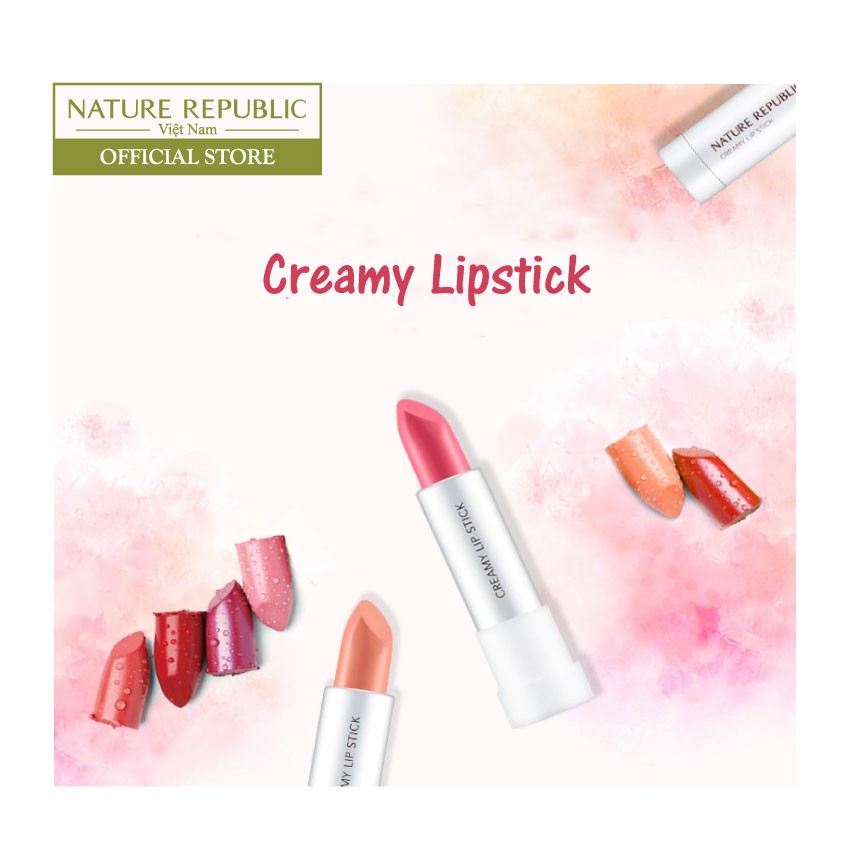 [Mã FMCGM50 - 8% đơn 250K] Son lì dưỡng môi NATURE REPUBLIC Creamy Lipstick 3,6g | BigBuy360 - bigbuy360.vn