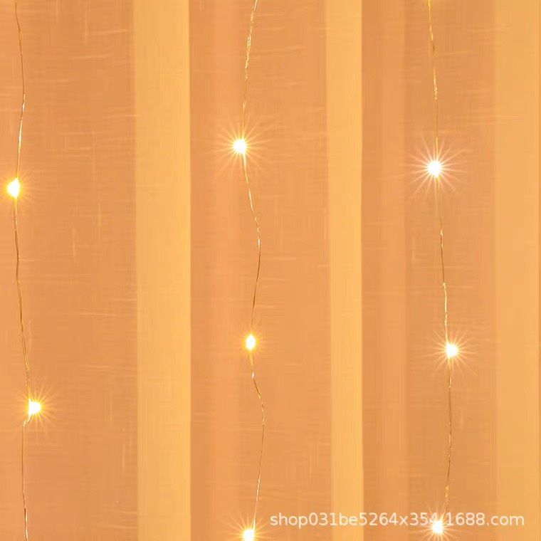 Đèn thả mành đom đóm Đèn thác nước dây đồng trang trí rèm cửa decor nhà cửa sự kiện Đèn thả mành decor rạp cưới siêu đẹp