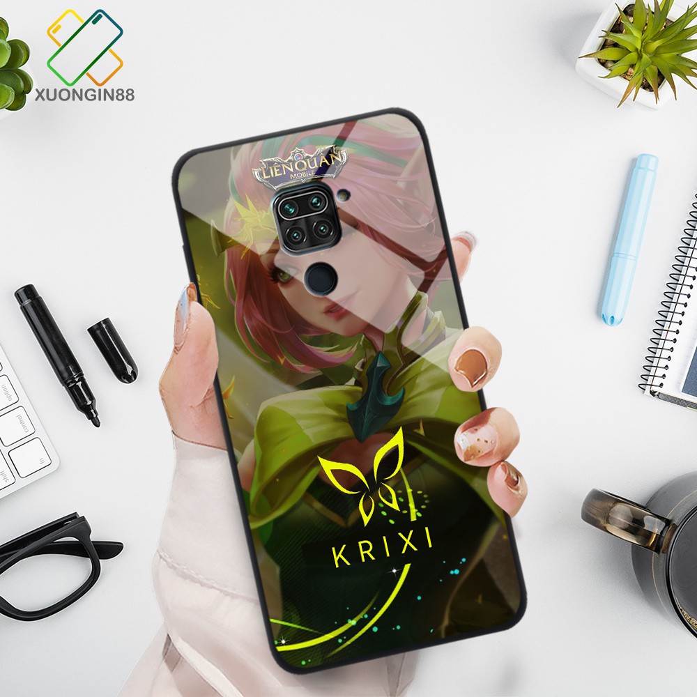 Ốp lưng kính điện thoại Xiaomi Redmi note 9 in 3D tướng liên quân