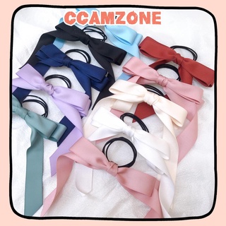 Kẹp tóc nơ Cột tóc nơ đuôi dài lụa mờ Ccamzone