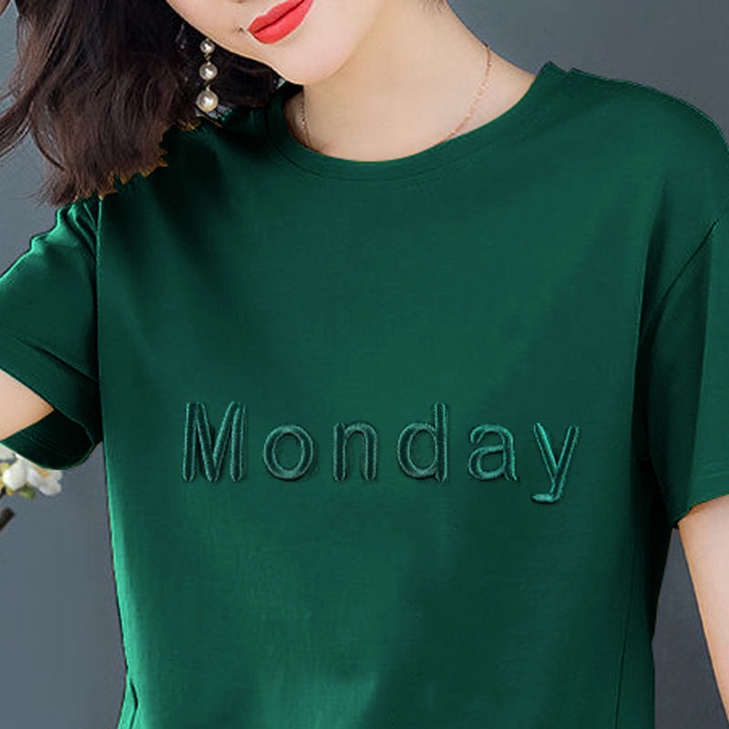 Áo Thun Tay Lỡ Dáng Rộng Màu Sắc Đơn Giản Cho Nữ Trung Niên