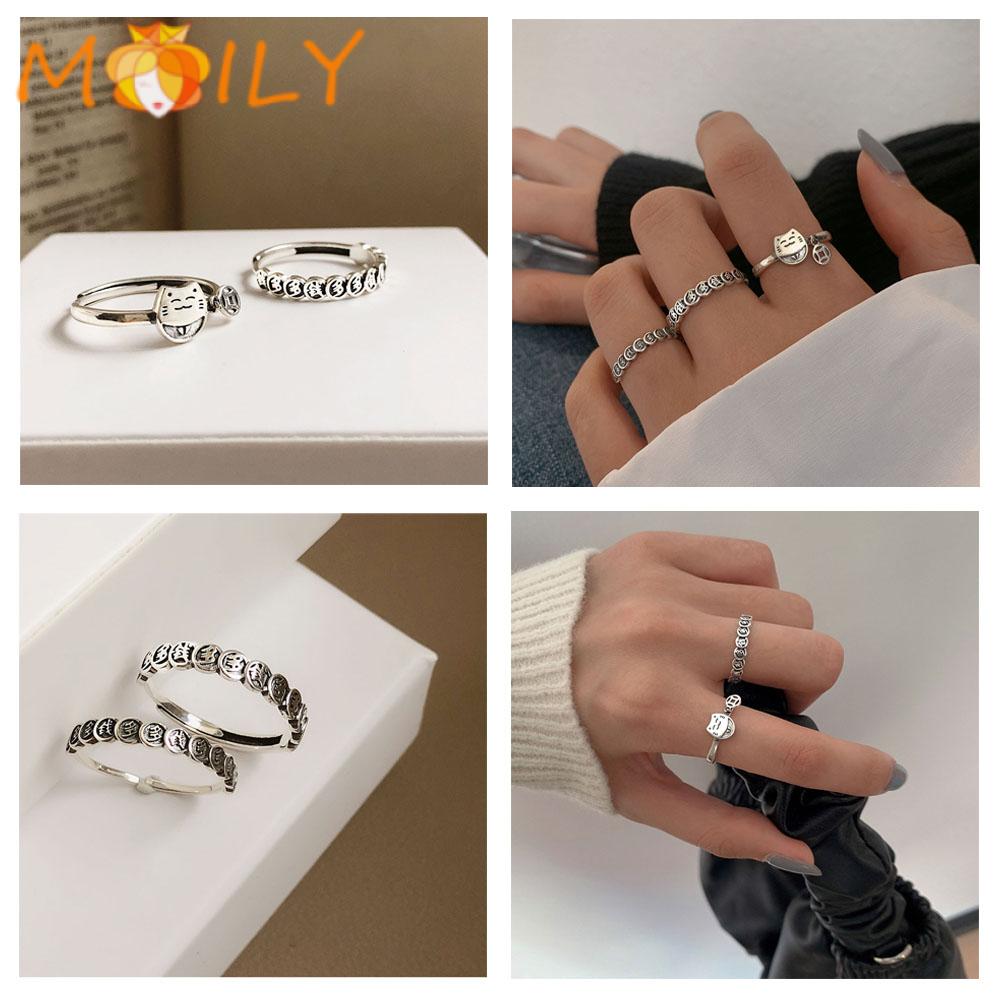 Nhẫn Đeo Khớp Ngón Tay Hình Mèo May Mắn Thời Trang