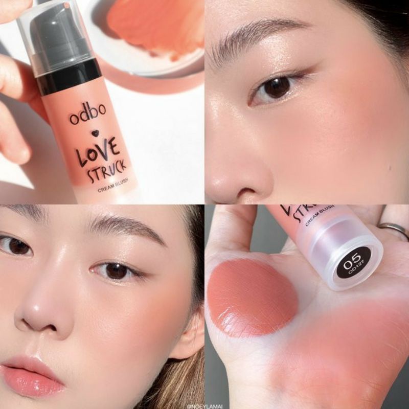 Má hồng dạng kem ODBO Love Struct Cream Blush lì mịn waterproof mỏng nhẹ tự nhiên - Thái Lan