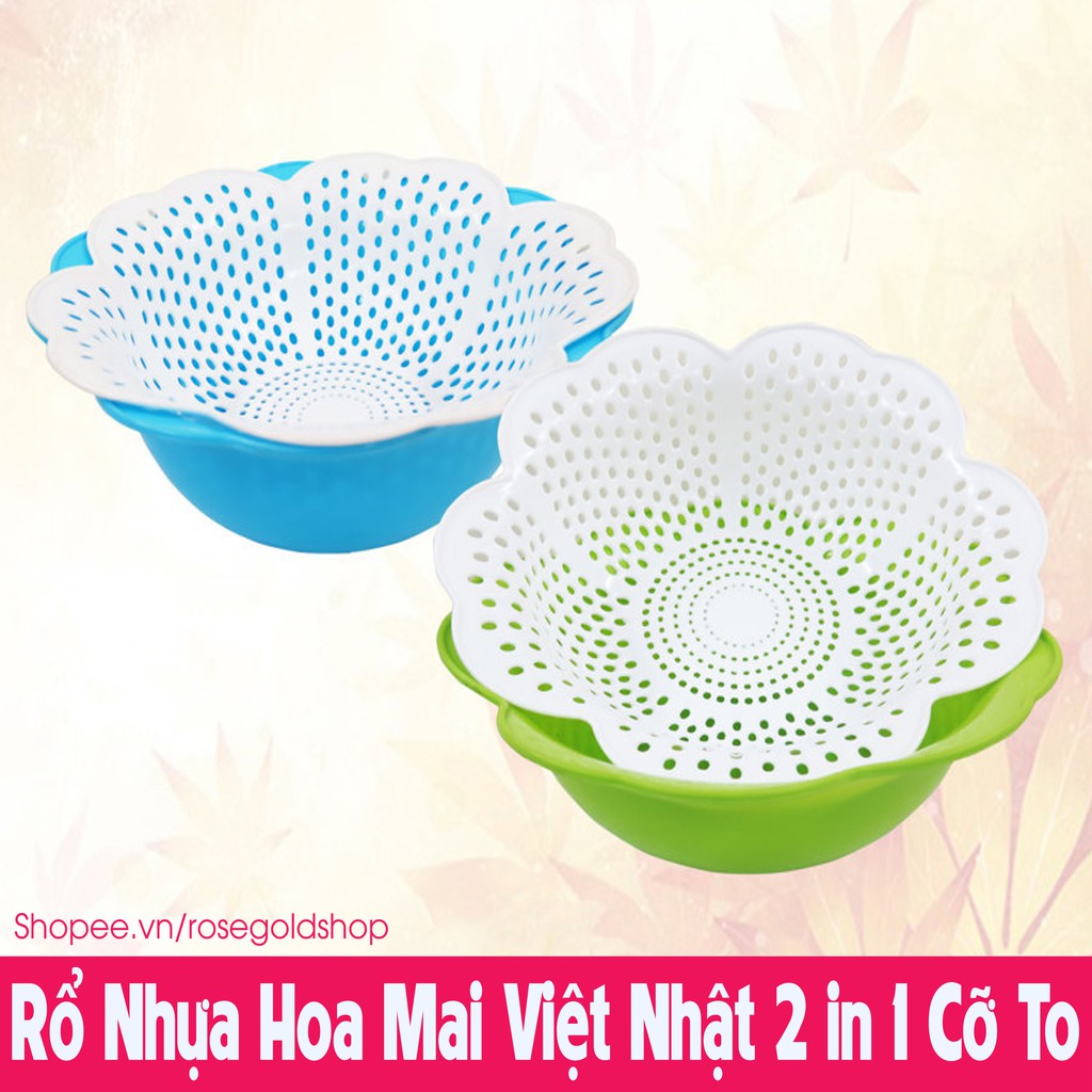 Rổ Nhựa Hoa Mai Việt Nhật 2 in 1 Màu Sắc Tươi Tắn