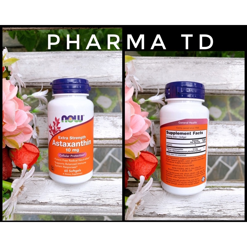 Now foods, Astaxanthin | 4-10mg | Thực phẩm bảo vệ sức khoẻ | siêu chống lão hoá | US |