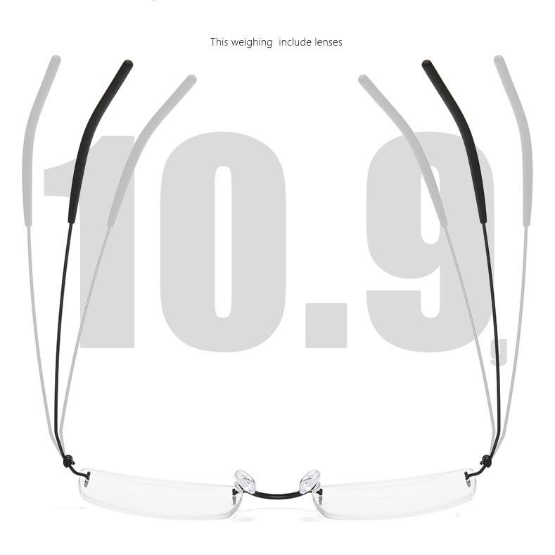 Mắt Kính Gọng Vuông Không Viền Siêu Nhẹ Bằng Titan Phong Cách Bắc Âu Cho Nam Và Nữ Lb2120