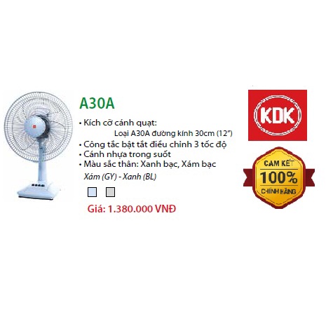 QUẠT BÀN KDK A30A