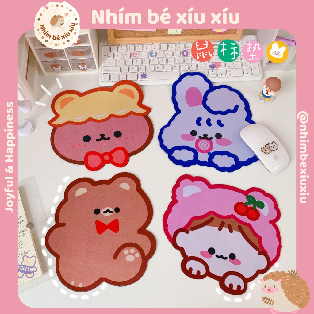 Miếng lót chuột/Bàn di chuột cute hình gấu thỏ