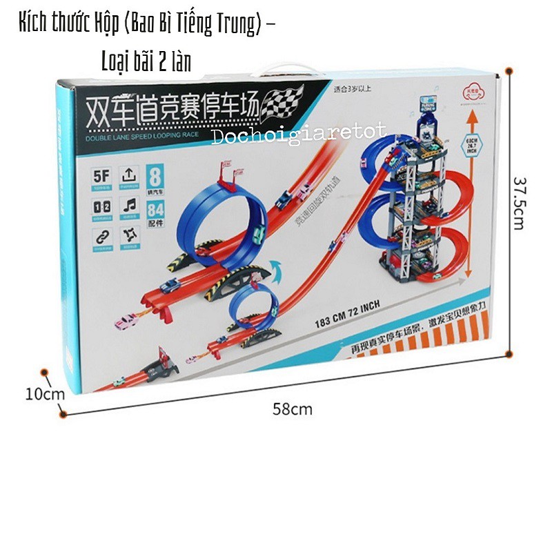 Bộ bãi đỗ xe nhiều tầng kết hợp đường đua 2IN1 tặng kèm 8 xe mini cho bé (quà tặng cao cấp) Hàng Đang Về