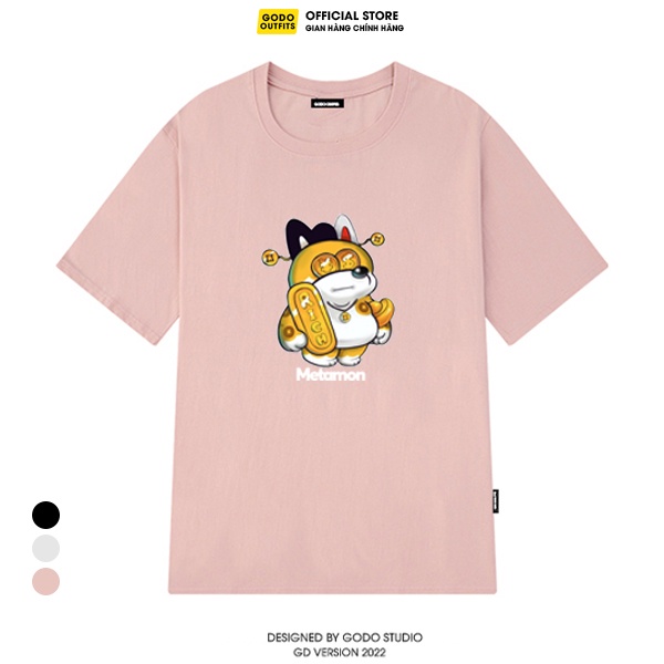 Áo thun tay lỡ nam nữ form rộng local brand GODO OUTFITS In RACA METAMON RICH chất liệu primeum cotton 100%