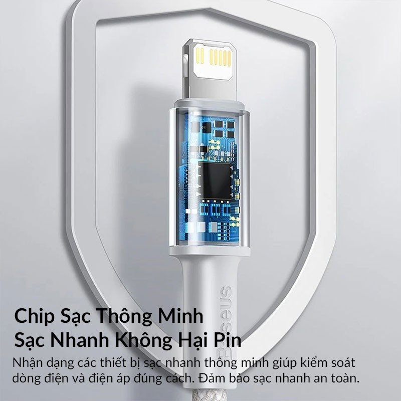 Cáp Sạc Nhanh iPhone Baseus High Density Braided Type C to Lighning PD 20W Cho iPhone 12 Pro Max, PD 18W Cho 11 Pro Max